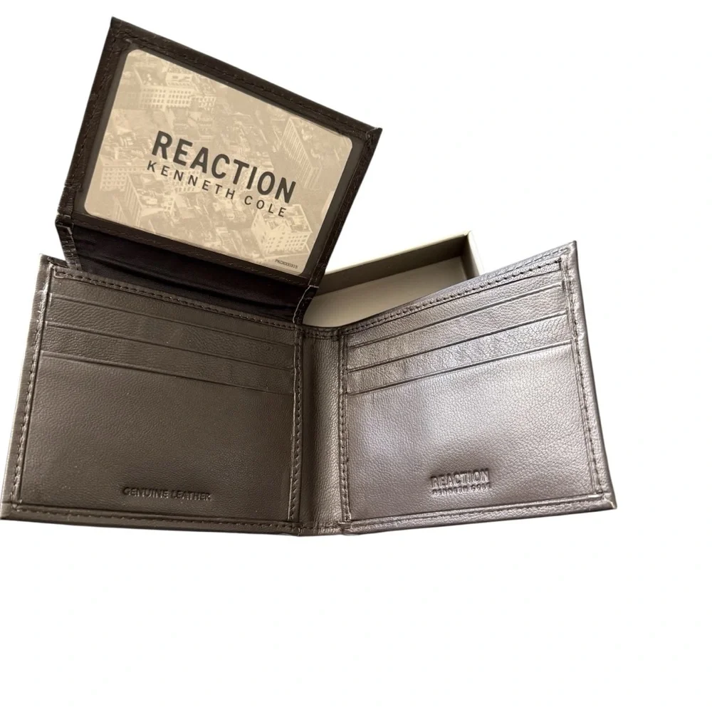 Kenneth Cole Reaction Men's Bifold Leather Wallet Brown